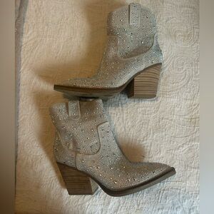 Women's Glittering Western Ankle Boots